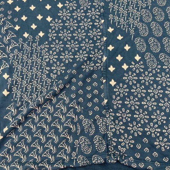 Lou & Grey Womens Small Blue Patterned Rayon Long Sleeve Top - Picture 2 of 6